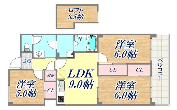 オーリッツコート甲南山手の物件間取画像